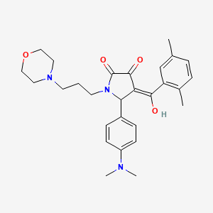 molecular formula C28H35N3O4 B5501336 5-[4-(dimethylamino)phenyl]-4-(2,5-dimethylbenzoyl)-3-hydroxy-1-[3-(4-morpholinyl)propyl]-1,5-dihydro-2H-pyrrol-2-one 