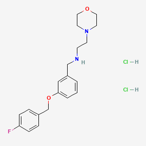 molecular formula C20H27Cl2FN2O2 B5501344 N-{3-[(4-氟苄基)氧基]苄基}-2-(4-吗啉基)乙胺二盐酸盐 
