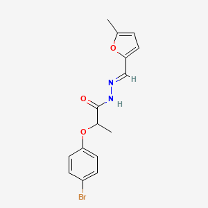 molecular formula C15H15BrN2O3 B5501349 2-(4-bromophenoxy)-N'-[(5-methyl-2-furyl)methylene]propanohydrazide 