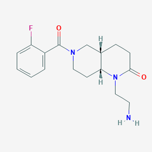 molecular formula C17H22FN3O2 B5501355 rel-(4aS,8aR)-1-(2-aminoethyl)-6-(2-fluorobenzoyl)octahydro-1,6-naphthyridin-2(1H)-one hydrochloride 