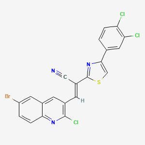 molecular formula C21H9BrCl3N3S B5501363 3-(6-bromo-2-chloro-3-quinolinyl)-2-[4-(3,4-dichlorophenyl)-1,3-thiazol-2-yl]acrylonitrile 