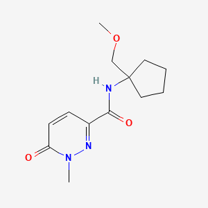 molecular formula C13H19N3O3 B5501378 N-[1-(甲氧基甲基)环戊基]-1-甲基-6-氧代-1,6-二氢哒嗪-3-甲酰胺 