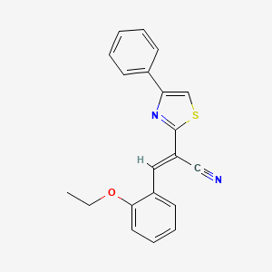 molecular formula C20H16N2OS B5501400 3-(2-乙氧苯基)-2-(4-苯基-1,3-噻唑-2-基)丙烯腈 