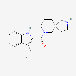 molecular formula C19H25N3O B5501408 7-[(3-ethyl-1H-indol-2-yl)carbonyl]-2,7-diazaspiro[4.5]decane hydrochloride 