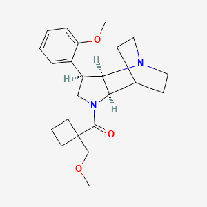 molecular formula C23H32N2O3 B5501438 (3R*,3aR*,7aR*)-1-{[1-(甲氧基甲基)环丁基]羰基}-3-(2-甲氧基苯基)八氢-4,7-乙烷吡咯并[3,2-b]吡啶 