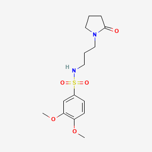 molecular formula C15H22N2O5S B5501443 3,4-dimethoxy-N-[3-(2-oxo-1-pyrrolidinyl)propyl]benzenesulfonamide 