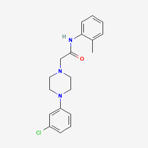 molecular formula C19H22ClN3O B5501447 2-[4-(3-氯苯基)-1-哌嗪基]-N-(2-甲苯基)乙酰胺 