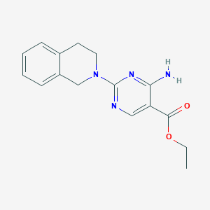 molecular formula C16H18N4O2 B5501483 ethyl 4-amino-2-(3,4-dihydro-2(1H)-isoquinolinyl)-5-pyrimidinecarboxylate 