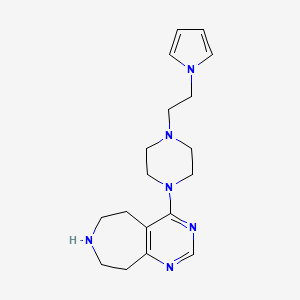 molecular formula C18H26N6 B5501493 4-{4-[2-(1H-吡咯-1-基)乙基]哌嗪-1-基}-6,7,8,9-四氢-5H-嘧啶并[4,5-d]氮杂卓 