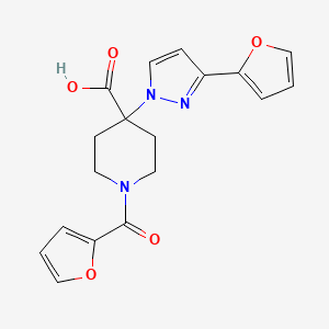 1-(2-furoyl)-4-[3-(2-furyl)-1H-pyrazol-1-yl]piperidine-4-carboxylic acid