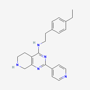 molecular formula C22H25N5 B5501513 N-[2-(4-ethylphenyl)ethyl]-2-pyridin-4-yl-5,6,7,8-tetrahydropyrido[3,4-d]pyrimidin-4-amine 
