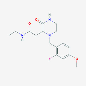 molecular formula C16H22FN3O3 B5501514 N-ethyl-2-[1-(2-fluoro-4-methoxybenzyl)-3-oxo-2-piperazinyl]acetamide 