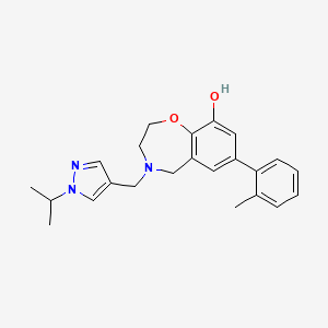 4-[(1-isopropyl-1H-pyrazol-4-yl)methyl]-7-(2-methylphenyl)-2,3,4,5-tetrahydro-1,4-benzoxazepin-9-ol