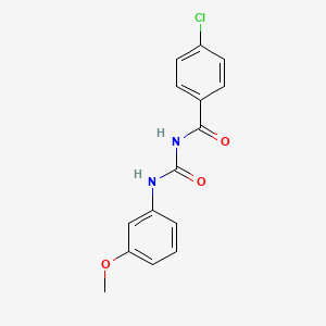 molecular formula C15H13ClN2O3 B5501547 4-chloro-N-{[(3-methoxyphenyl)amino]carbonyl}benzamide 