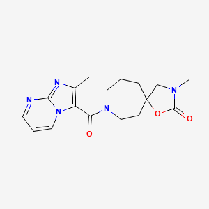 molecular formula C17H21N5O3 B5501558 3-methyl-8-[(2-methylimidazo[1,2-a]pyrimidin-3-yl)carbonyl]-1-oxa-3,8-diazaspiro[4.6]undecan-2-one 