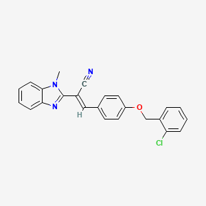 molecular formula C24H18ClN3O B5501567 3-{4-[(2-chlorobenzyl)oxy]phenyl}-2-(1-methyl-1H-benzimidazol-2-yl)acrylonitrile 