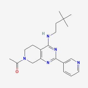 molecular formula C20H27N5O B5501588 7-acetyl-N-(3,3-dimethylbutyl)-2-pyridin-3-yl-5,6,7,8-tetrahydropyrido[3,4-d]pyrimidin-4-amine 