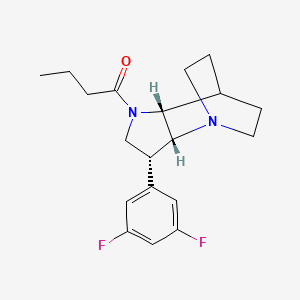 (3R*,3aR*,7aR*)-1-butyryl-3-(3,5-difluorophenyl)octahydro-4,7-ethanopyrrolo[3,2-b]pyridine
