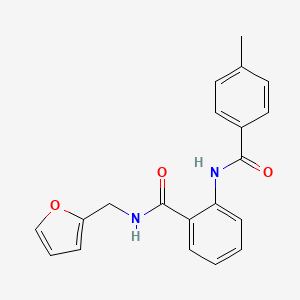 molecular formula C20H18N2O3 B5501604 N-(2-呋喃甲基)-2-[(4-甲基苯甲酰)氨基]苯甲酰胺 