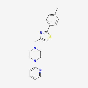 molecular formula C20H22N4S B5501648 1-{[2-(4-methylphenyl)-1,3-thiazol-4-yl]methyl}-4-(2-pyridinyl)piperazine 