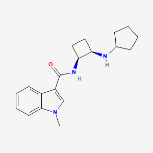N-[(1S*,2R*)-2-(cyclopentylamino)cyclobutyl]-1-methyl-1H-indole-3-carboxamide