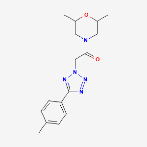 molecular formula C16H21N5O2 B5501746 2,6-dimethyl-4-{[5-(4-methylphenyl)-2H-tetrazol-2-yl]acetyl}morpholine 