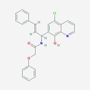 molecular formula C26H21ClN2O3 B5501764 N-[1-(5-chloro-8-hydroxy-7-quinolinyl)-3-phenyl-2-propen-1-yl]-2-phenoxyacetamide 