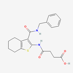 molecular formula C20H22N2O4S B5501781 4-({3-[(benzylamino)carbonyl]-4,5,6,7-tetrahydro-1-benzothien-2-yl}amino)-4-oxobutanoic acid 