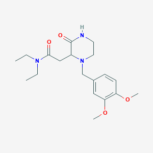 molecular formula C19H29N3O4 B5501788 2-[1-(3,4-dimethoxybenzyl)-3-oxo-2-piperazinyl]-N,N-diethylacetamide 