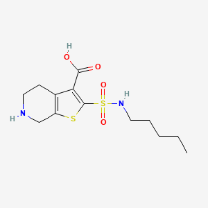 molecular formula C13H20N2O4S2 B5501799 2-[(pentylamino)sulfonyl]-4,5,6,7-tetrahydrothieno[2,3-c]pyridine-3-carboxylic acid 