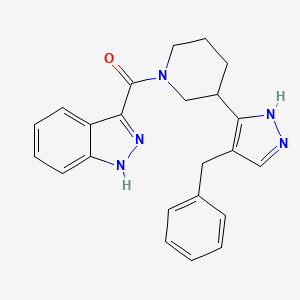 3-{[3-(4-benzyl-1H-pyrazol-5-yl)piperidin-1-yl]carbonyl}-1H-indazole