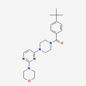 molecular formula C23H31N5O2 B5501837 4-{4-[4-(4-叔丁基苯甲酰)-1-哌嗪基]-2-嘧啶基}吗啉 