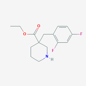 molecular formula C15H19F2NO2 B5501845 ethyl 3-(2,4-difluorobenzyl)-3-piperidinecarboxylate hydrochloride 