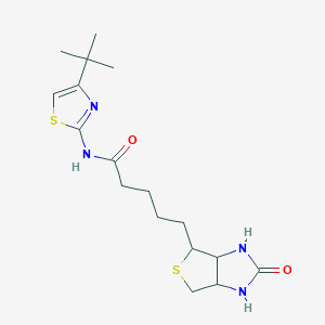 molecular formula C17H26N4O2S2 B5501846 N-(4-叔丁基-1,3-噻唑-2-基)-5-(2-氧代六氢-1H-噻吩[3,4-d]咪唑-4-基)戊酰胺 