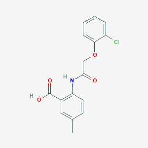 molecular formula C16H14ClNO4 B5501850 2-{[(2-chlorophenoxy)acetyl]amino}-5-methylbenzoic acid 
