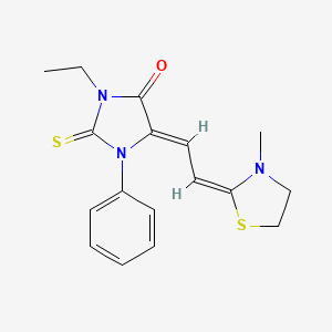 molecular formula C17H19N3OS2 B5501855 3-ethyl-5-[2-(3-methyl-1,3-thiazolidin-2-ylidene)ethylidene]-1-phenyl-2-thioxo-4-imidazolidinone 
