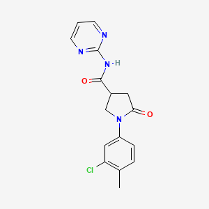 molecular formula C16H15ClN4O2 B5501858 1-(3-氯-4-甲苯基)-5-氧代-N-嘧啶-2-基吡咯烷-3-甲酰胺 