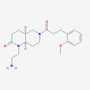 molecular formula C20H29N3O3 B5501872 rel-(4aS,8aR)-1-(2-aminoethyl)-6-[3-(2-methoxyphenyl)propanoyl]octahydro-1,6-naphthyridin-2(1H)-one hydrochloride 