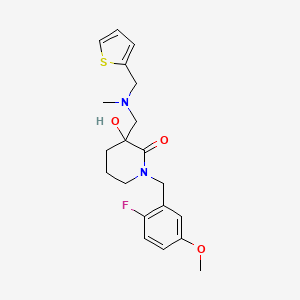 molecular formula C20H25FN2O3S B5501879 1-(2-fluoro-5-methoxybenzyl)-3-hydroxy-3-{[methyl(2-thienylmethyl)amino]methyl}piperidin-2-one 
