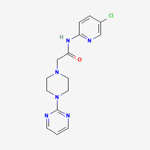 molecular formula C15H17ClN6O B5501882 N-(5-氯-2-吡啶基)-2-[4-(2-嘧啶基)-1-哌嗪基]乙酰胺 
