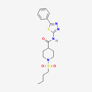 molecular formula C18H24N4O3S2 B5501902 1-(butylsulfonyl)-N-(5-phenyl-1,3,4-thiadiazol-2-yl)-4-piperidinecarboxamide 