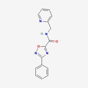 molecular formula C15H12N4O2 B5501910 3-phenyl-N-(2-pyridinylmethyl)-1,2,4-oxadiazole-5-carboxamide 