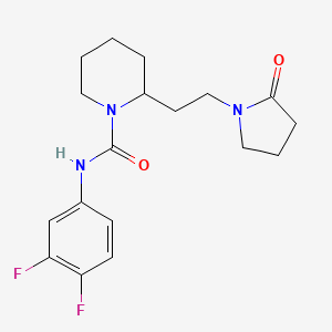 N-(3,4-difluorophenyl)-2-[2-(2-oxo-1-pyrrolidinyl)ethyl]-1-piperidinecarboxamide