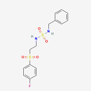 molecular formula C15H17FN2O4S2 B5501933 N-苄基-N'-{2-[(4-氟苯基)磺酰基]乙基}磺酰胺 