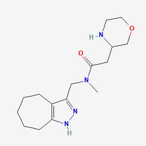 molecular formula C16H26N4O2 B5501938 N-(1,4,5,6,7,8-hexahydrocyclohepta[c]pyrazol-3-ylmethyl)-N-methyl-2-(3-morpholinyl)acetamide hydrochloride 