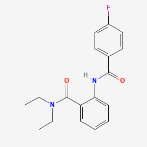 molecular formula C18H19FN2O2 B5501942 N,N-diethyl-2-[(4-fluorobenzoyl)amino]benzamide 