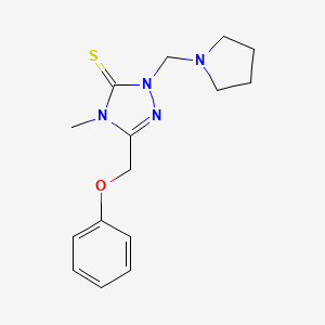 molecular formula C15H20N4OS B5501978 4-methyl-5-(phenoxymethyl)-2-(1-pyrrolidinylmethyl)-2,4-dihydro-3H-1,2,4-triazole-3-thione 