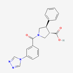 (3S*,4R*)-4-phenyl-1-[3-(4H-1,2,4-triazol-4-yl)benzoyl]pyrrolidine-3-carboxylic acid