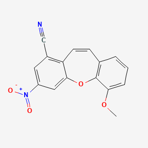 molecular formula C16H10N2O4 B5501993 6-甲氧基-3-硝基二苯并[b,f]氧杂菲-1-腈 