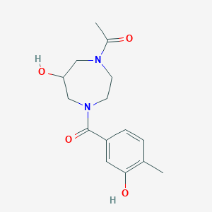 molecular formula C15H20N2O4 B5502001 1-acetyl-4-(3-hydroxy-4-methylbenzoyl)-1,4-diazepan-6-ol 